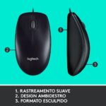 Teclado e Mouse Logitech MK120 Resistente à Água 1000DPI Preto ABNT2- 32950 - Image 3