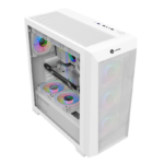 Gabinete Gamer Hayom GB1780, Lateral em Vidro Temperado, 4x Fans RGB, USB 3.0, EATX, Branco - 1151 - Image 4