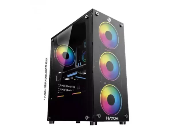 GABINETE GAMER PRETO HAYOM GB1759 - COM 3 FANS - 31533 - Image 2
